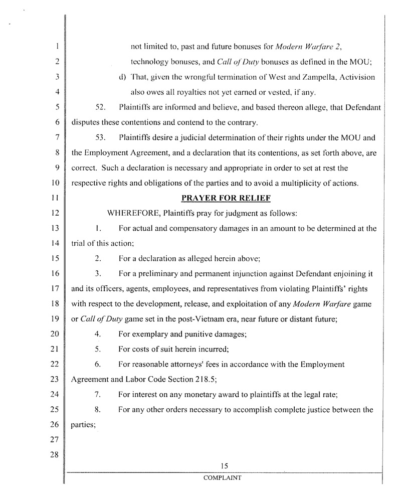 Illustration for article titled Ousted Infinity Ward Founders' Lawsuit Against Activision (The Court Documents)